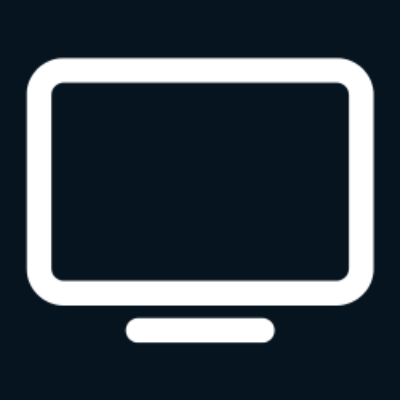 Icon of a computer monitor with six small squares above the screen.