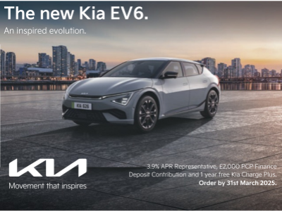 Kia EV6: 3.9% APR, £2,000 Deposit Contribution & 1 Year Free Charging