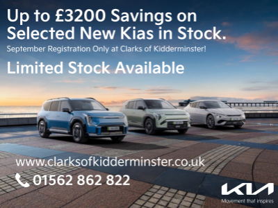 HUGE SAVINGS ALERT! Up to £3,200 OFF Selected Kia Models at Clarks of Kidderminster!